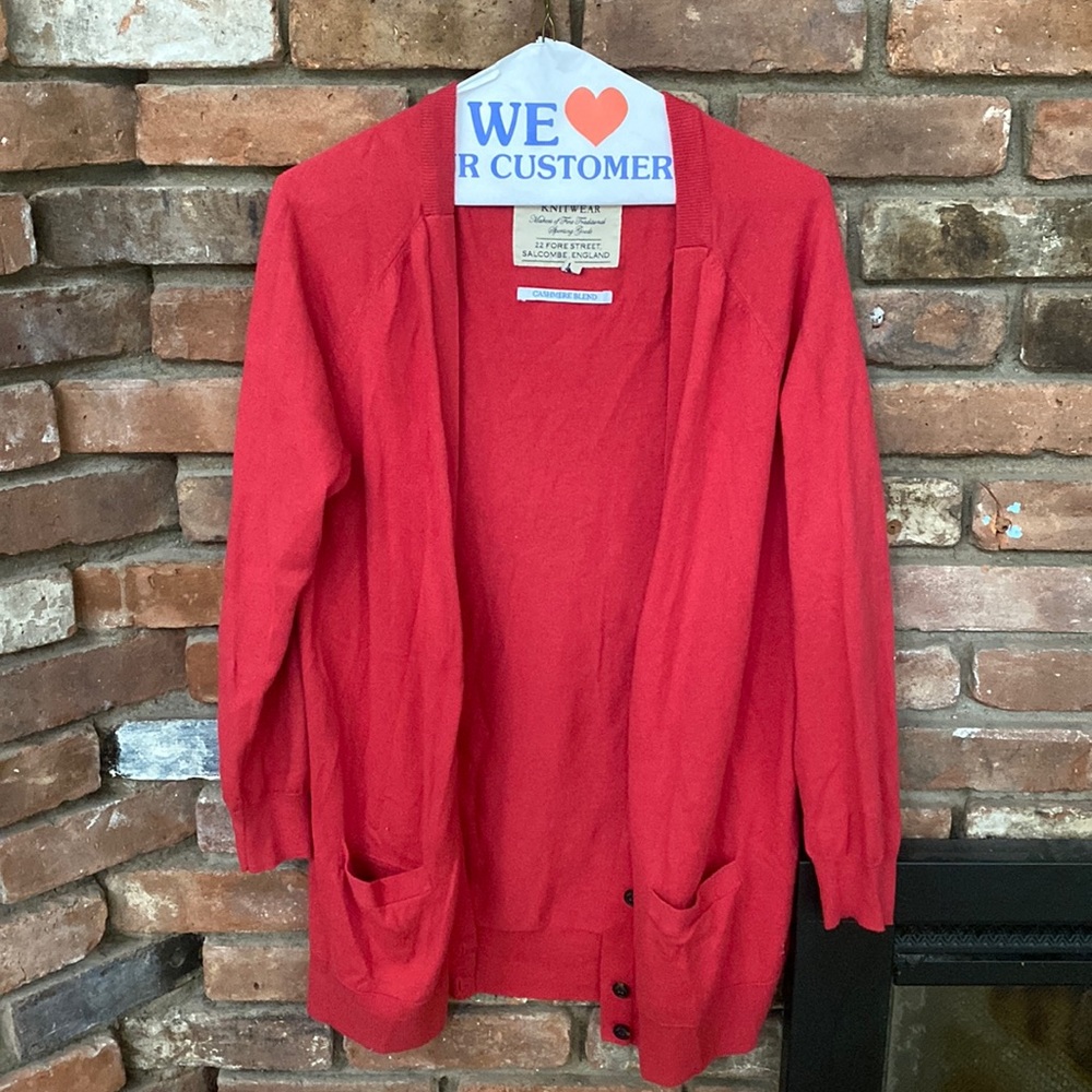 Cashmere blend red cardigan from Jack Wills